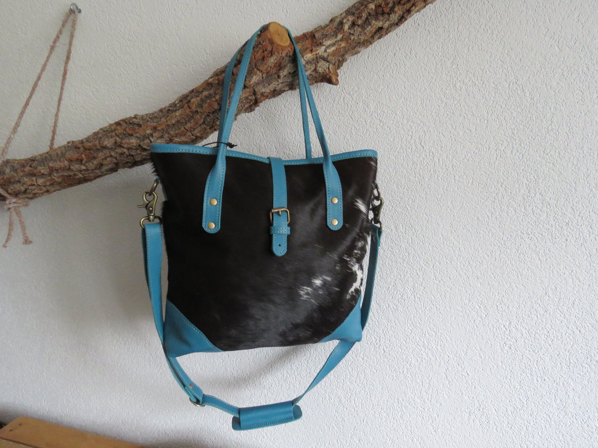 hand/schoudertas van Myra Bag (canvas en leer)