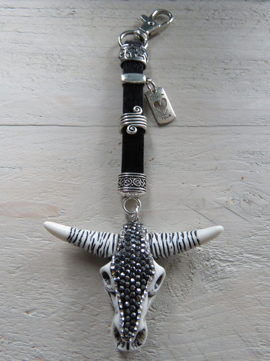 Sleutelhanger/tashanger van leer (Bull)