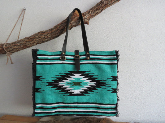 schoudertas/strandtas XXL tas van canvas en leer