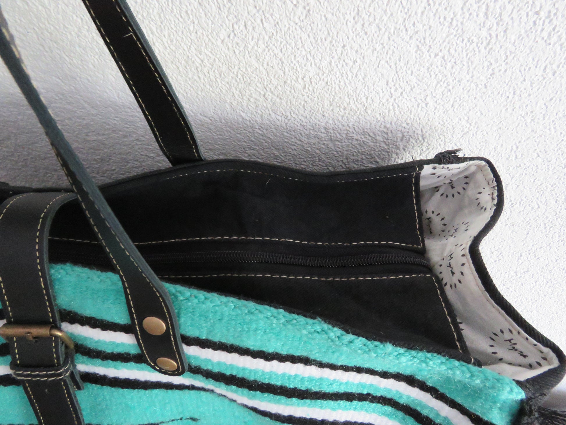 schoudertas/strandtas XXL tas van canvas en leer