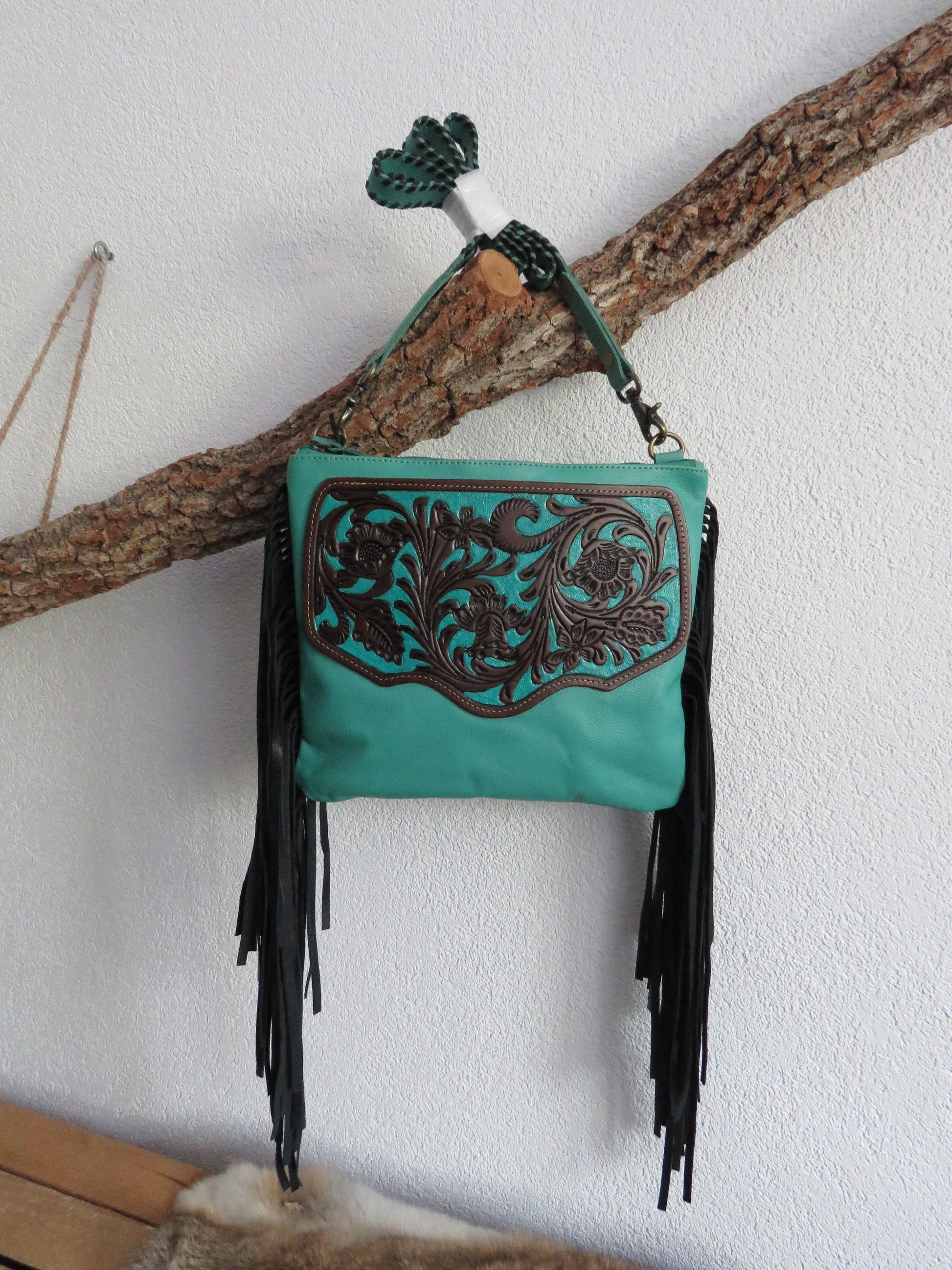 hand/schoudertas van Myra Bag (leer)