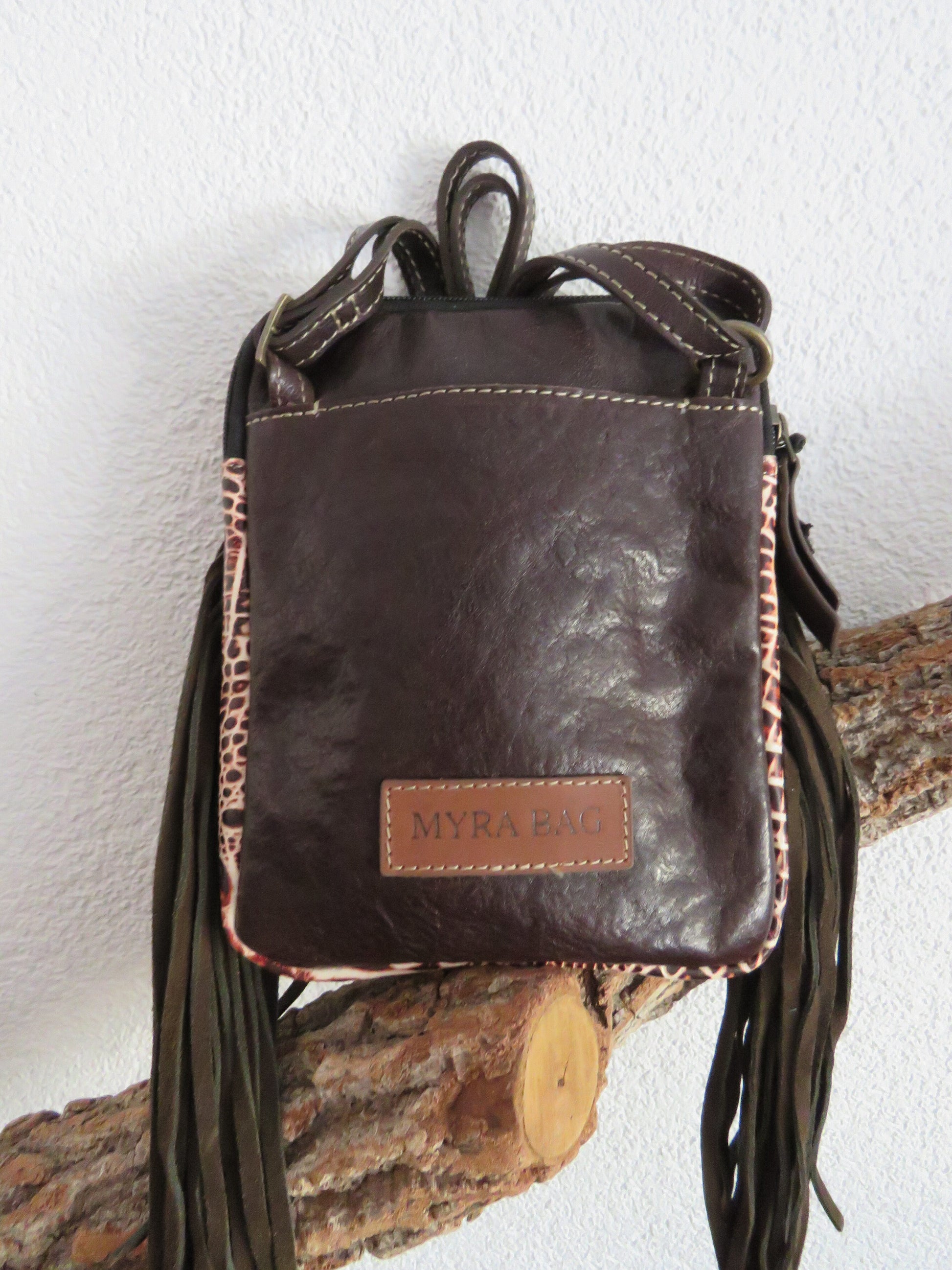 hand/schoudertas van Myra Bag (leer)