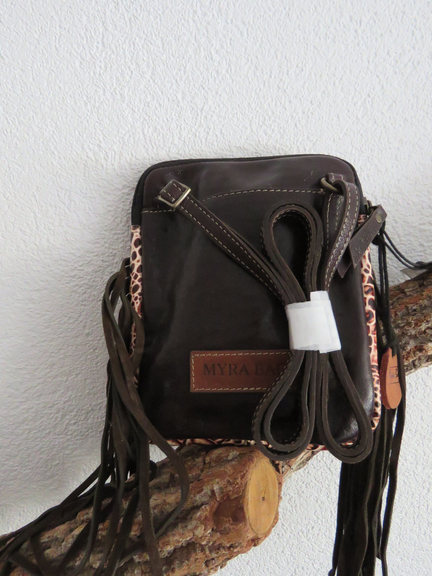 hand/schoudertas van Myra Bag (leer)