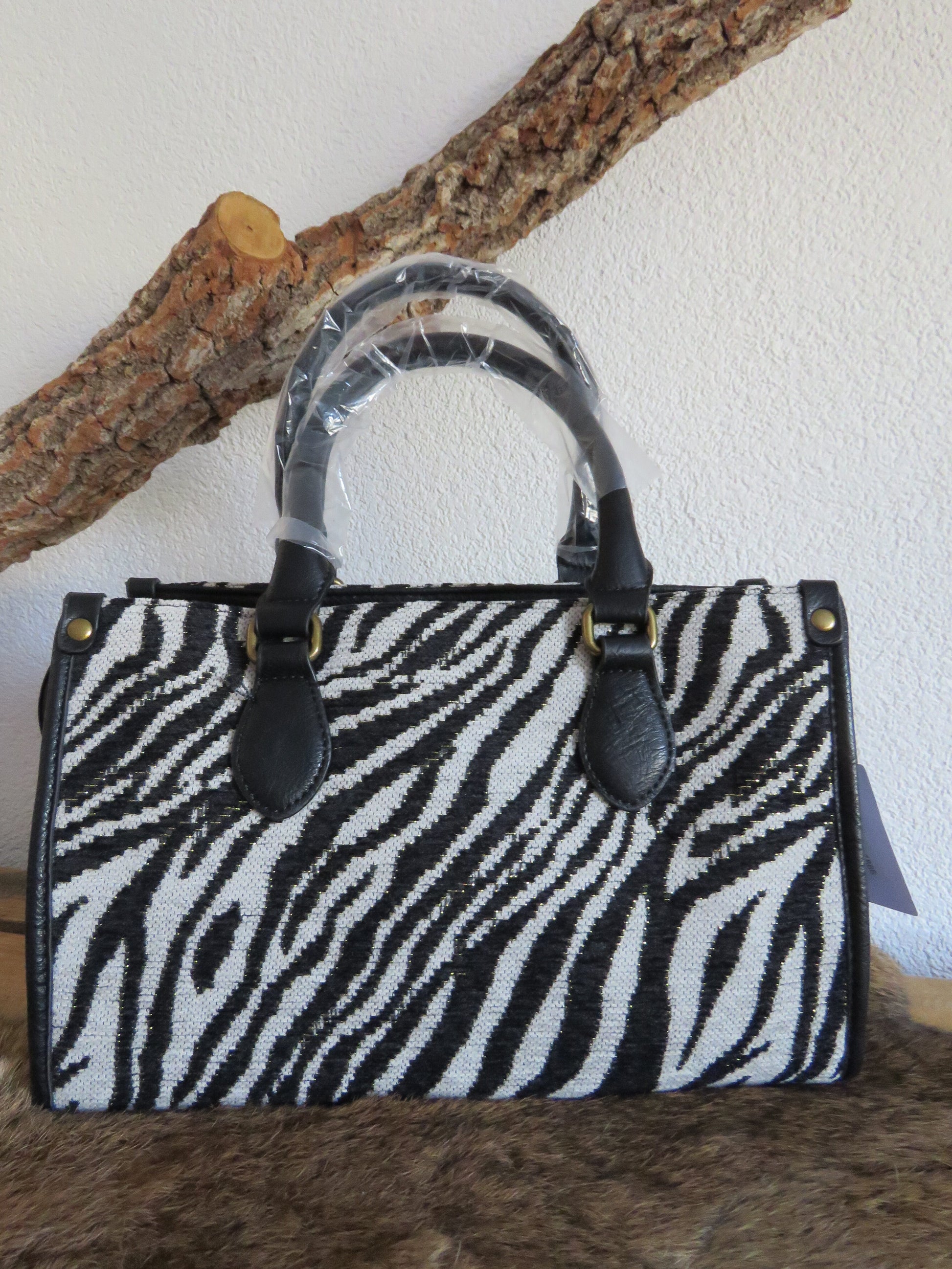 hand/schoudertas (zebra)