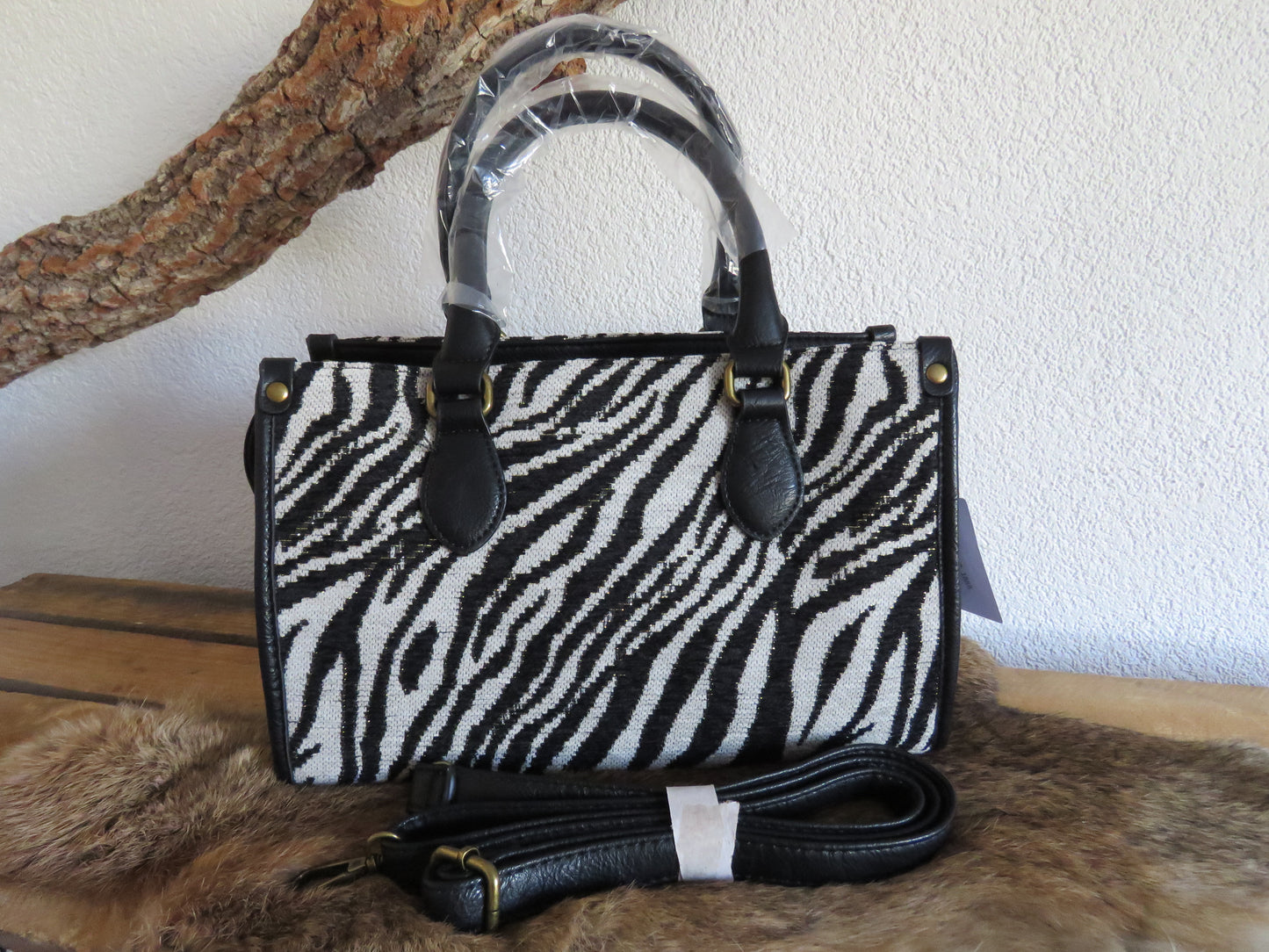 hand/schoudertas (zebra)