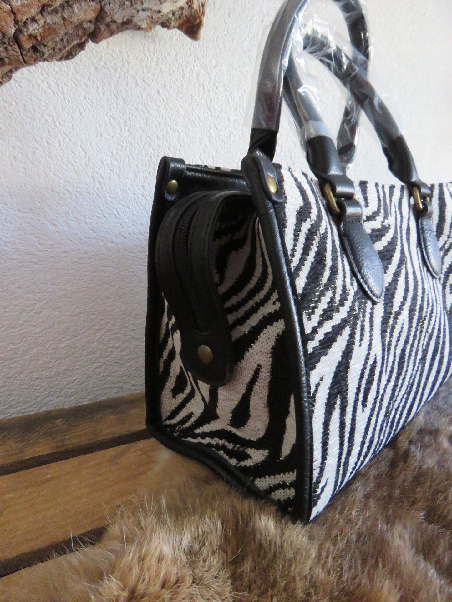 hand/schoudertas (zebra)