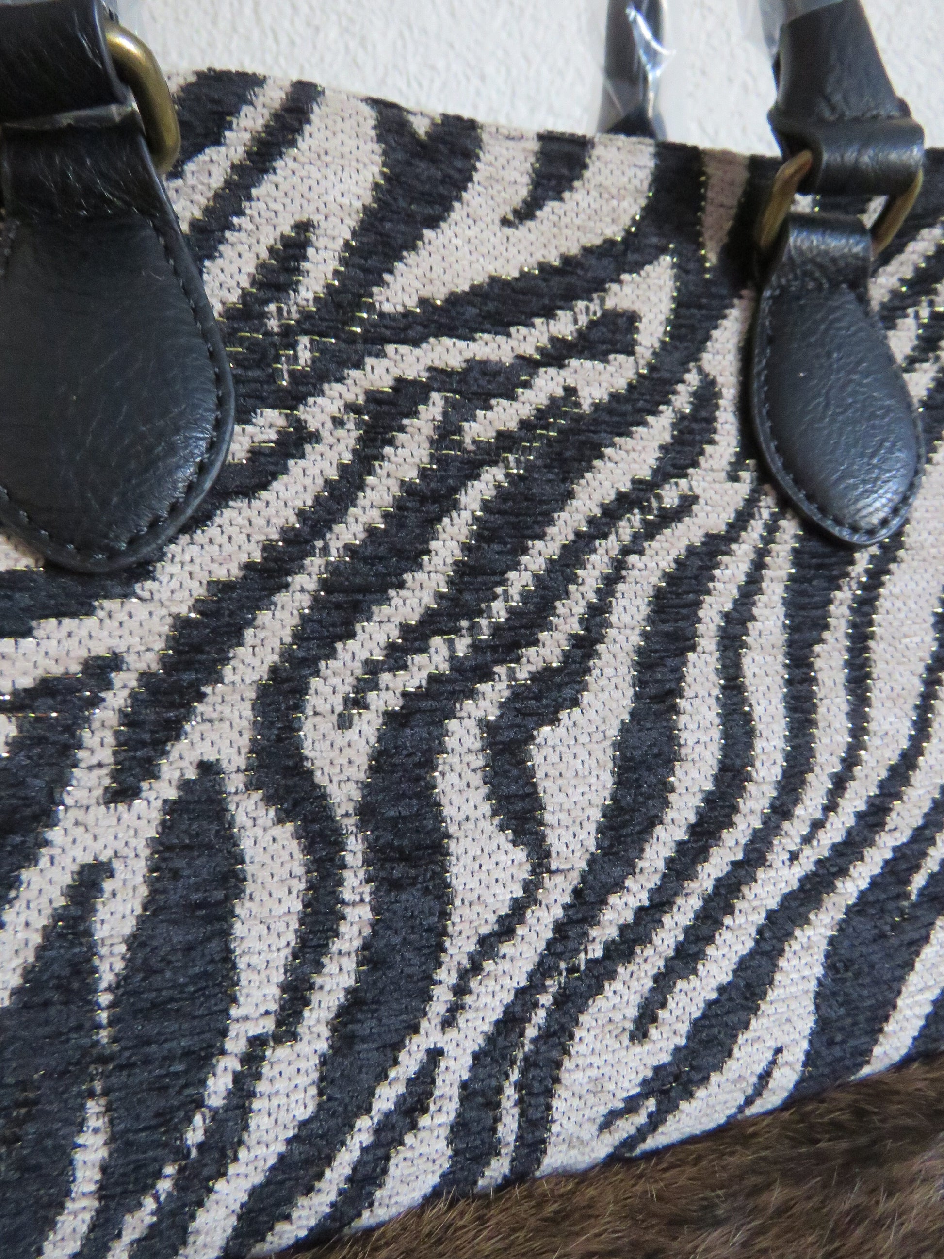 hand/schoudertas (zebra/beige)