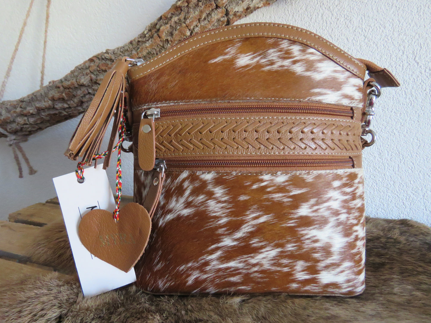schoudertas van Myra Bag (leer)