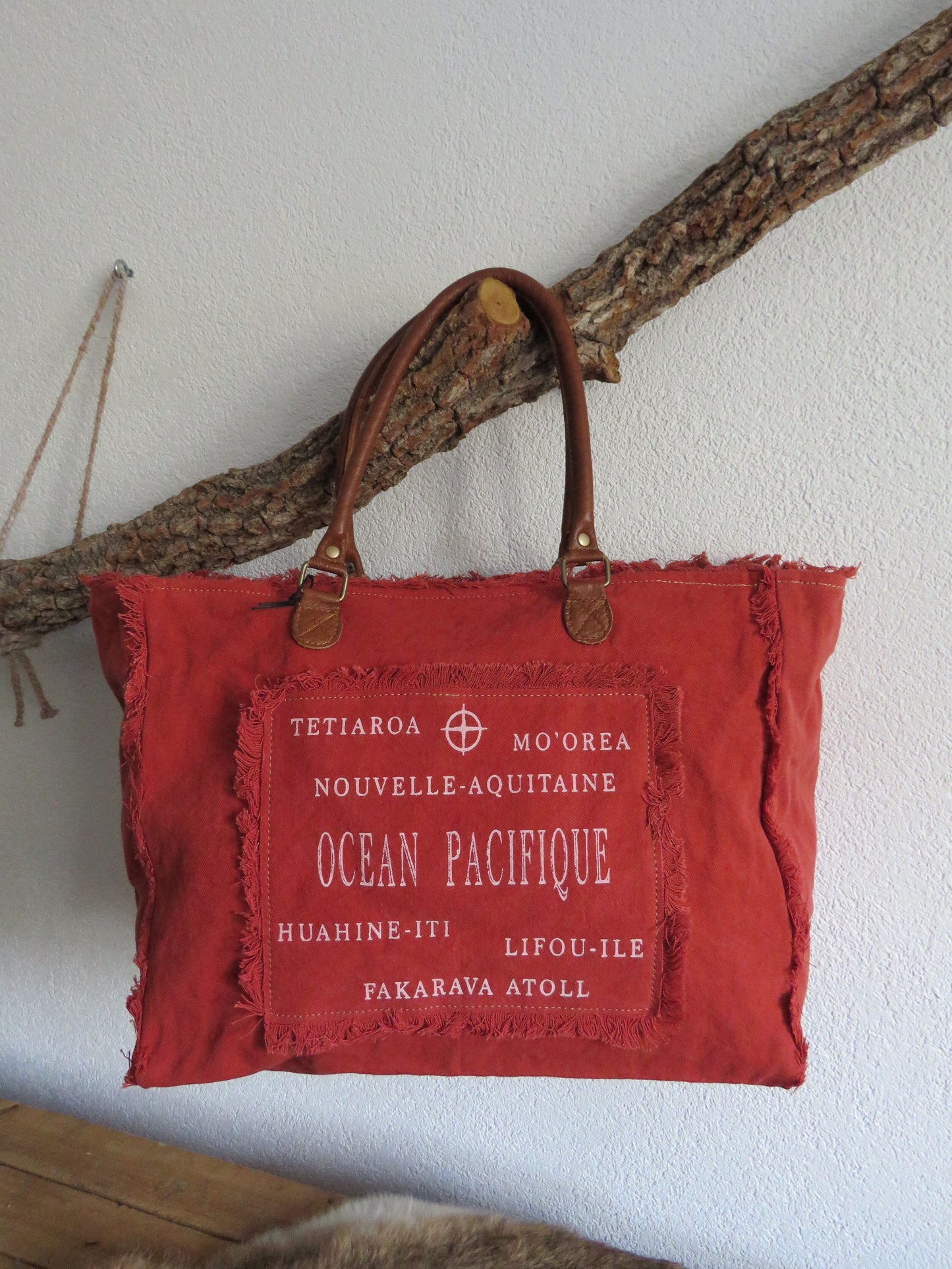 schoudertas-/strandtas-/sport-/weekendtas (canvas en leer)