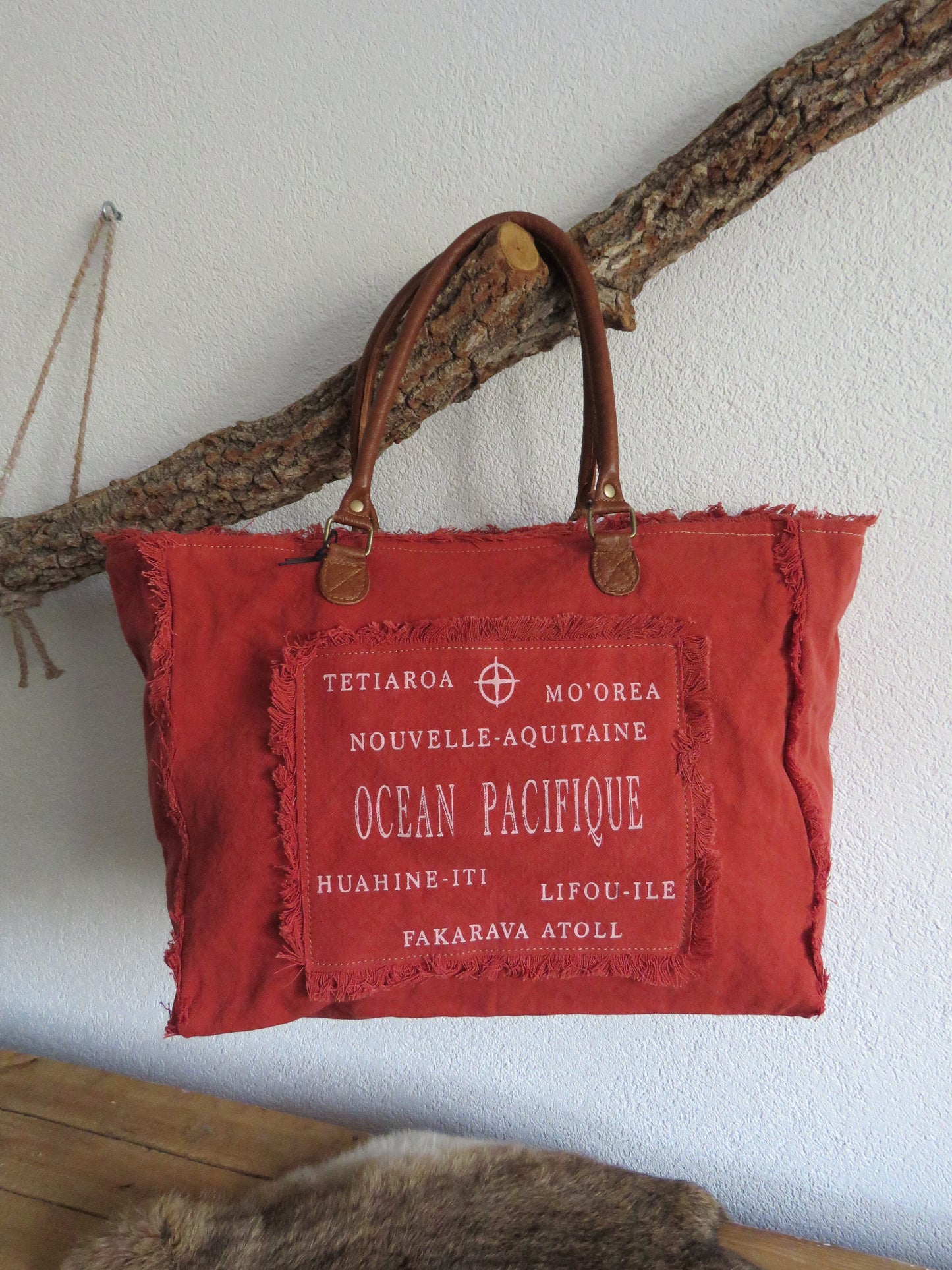 schoudertas-/strandtas-/sport-/weekendtas (canvas en leer)