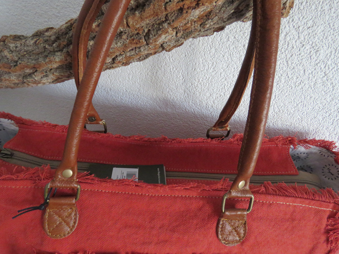 schoudertas-/strandtas-/sport-/weekendtas (canvas en leer)