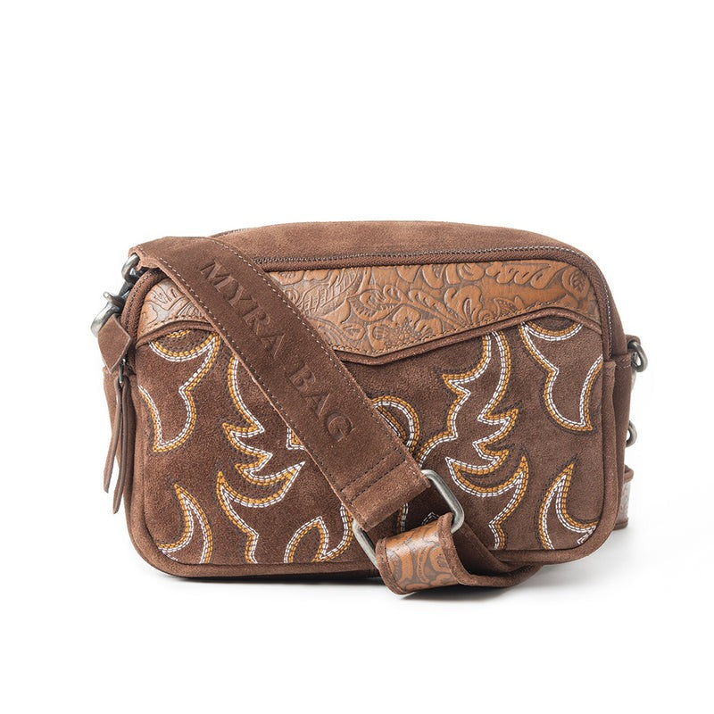 schoudertas van Myra Bag (suède)