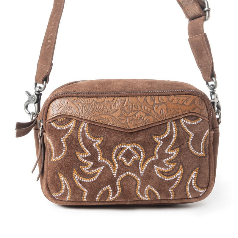 schoudertas van Myra Bag (suède)