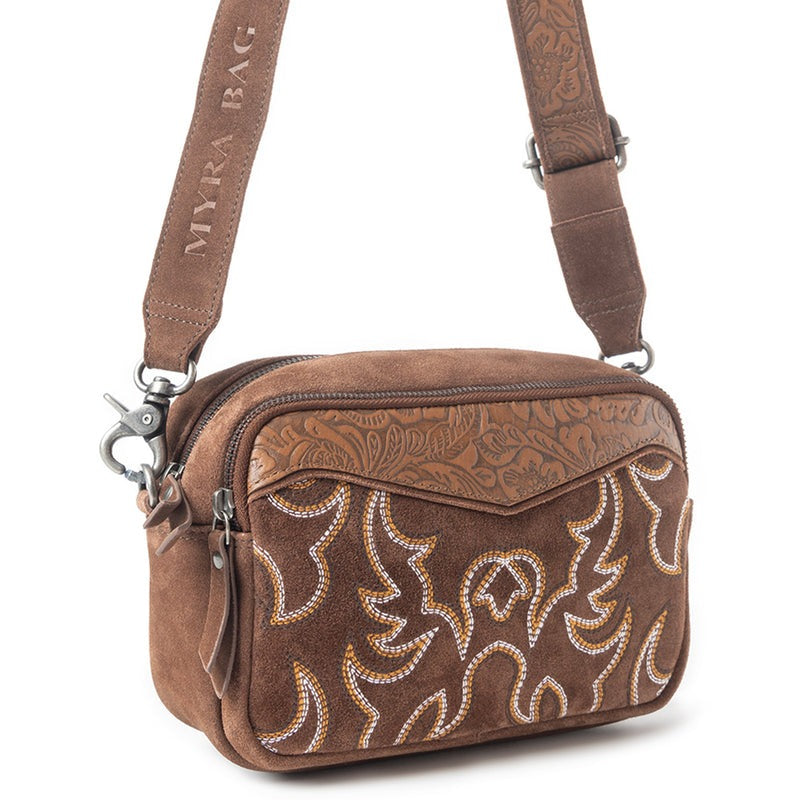 schoudertas van Myra Bag (suède)