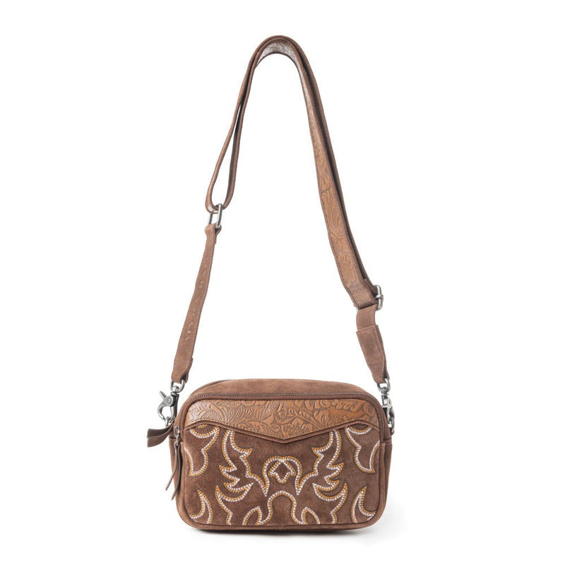 schoudertas van Myra Bag (suède)