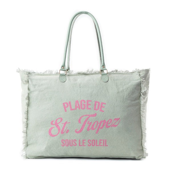 Strandtas (leer/canvas)