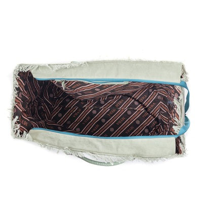 Strandtas (leer/canvas)