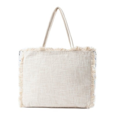 Strandtas (leer/canvas)