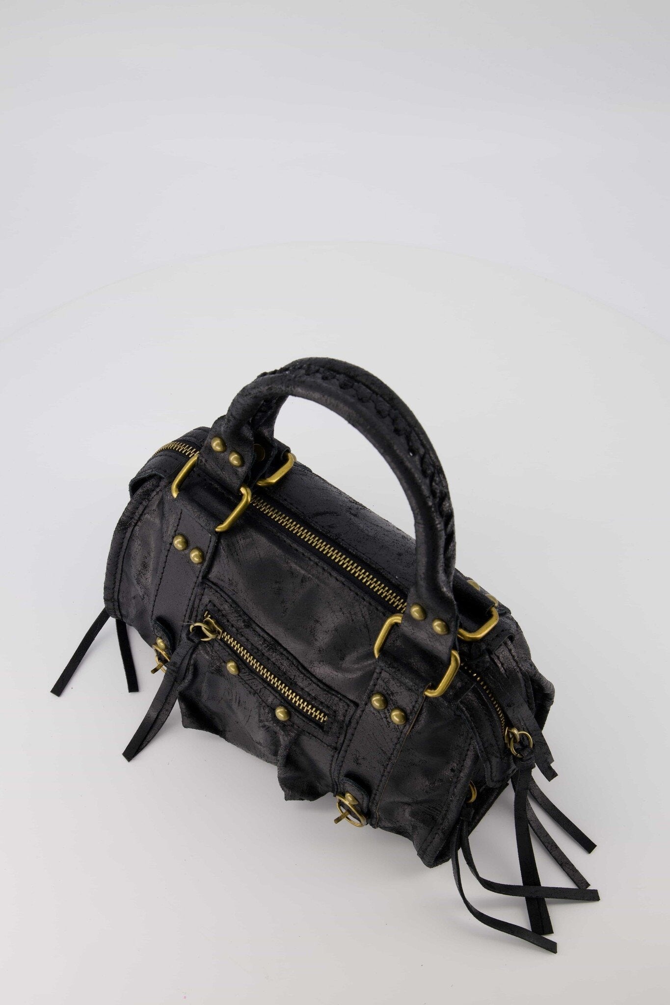 hand-/schouder-/crossbody tas van leer
