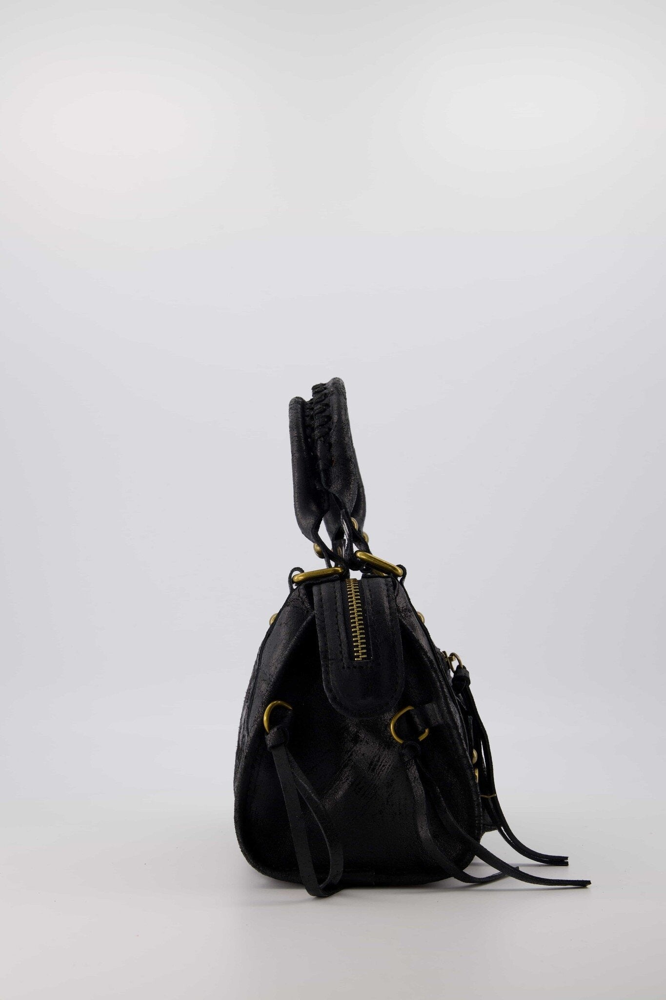 hand-/schouder-/crossbody tas van leer
