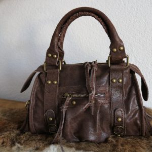 hand-/schouder-/crossbody tas van leer