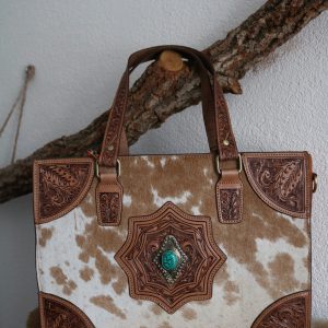 hand/schoudertas (leer)