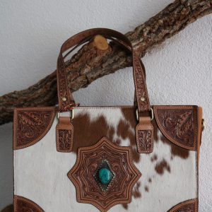 hand/schoudertas (leer)